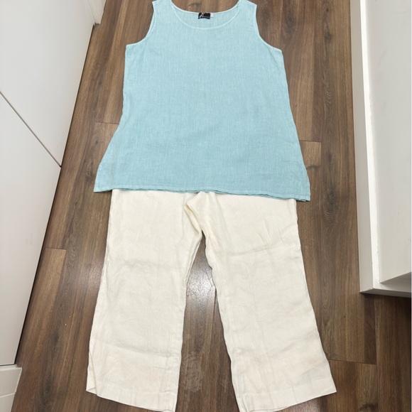 Ralph Lauren 💯 %Linen wide straight leg Pants size 18 with inseam 25. Vacation - Picture 14 of 14